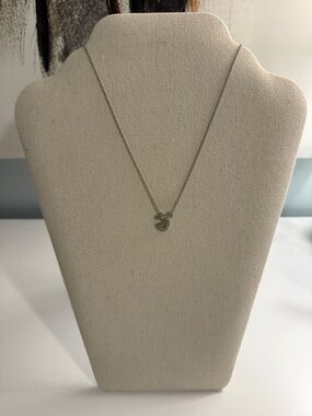 Sterling Silver Initial 'J' Pendant Necklace - Silver